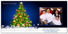 Decorated Christmas Tree with Snow with Photo Upload Card w-Envelope 8